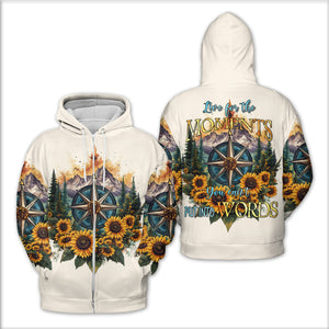 Live For The Moments Compass Sunflower All Over Print Shirt