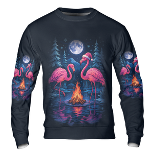 Crazy Friends Camping Memories Flamingo Christmas All Over Print Shirt