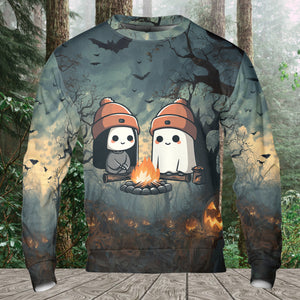 Cute Ghost Camping Crew All Over Print Shirt