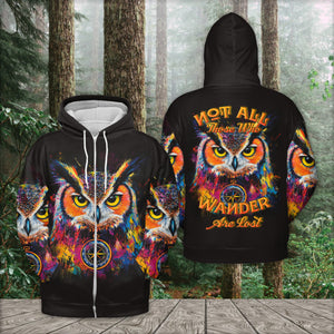 Not All Who Wander Are Lost Owl All Over Print Shirt