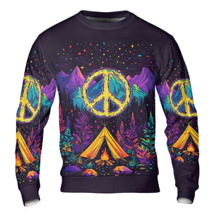 Camping Peace Sign All Over Print Shirt