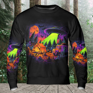 Alien Camp-O-Ween Invasion – UFO Halloween Camping All Over Print Shirt