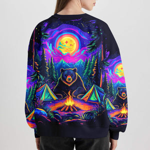 Camping Night With Bear All Over Print Shirt