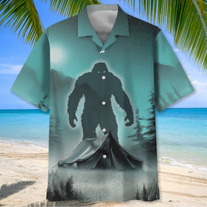 Mysterious Bigfoot At Campsite Hawaiian Shirt