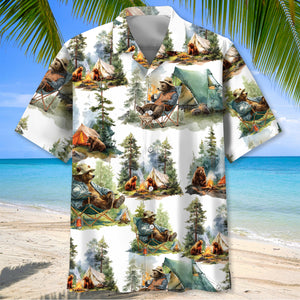 Camping Bear Chill Forest Hawaiian Shir