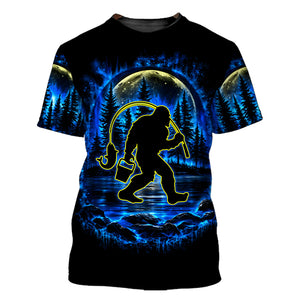 Bigfoot Fishing All Over Print Shirt