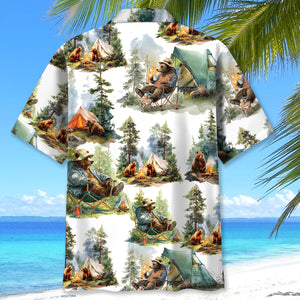 Camping Bear Chill Forest Hawaiian Shir
