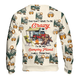 Funny Camping Crazy Friend All Over Print Shirt