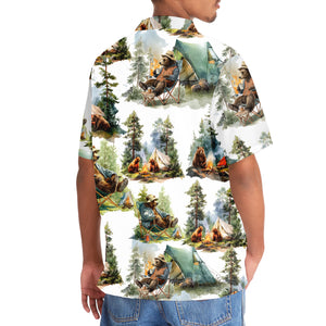 Camping Bear Chill Forest Hawaiian Shir
