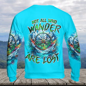 Compass Not All Who Wander Are Lost All Over Print Shirt