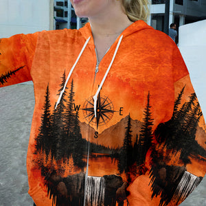 Into The Mountains I Go Orange All Over Print Shirt