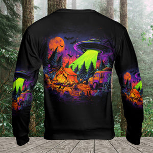 Alien Camp-O-Ween Invasion – UFO Halloween Camping All Over Print Shirt