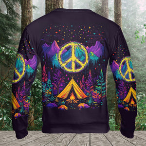Camping Peace Sign All Over Print Shirt