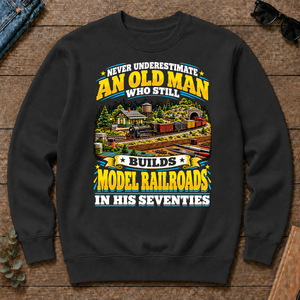 Yellow An Old Man Still Builds Model Railroads In His Seventies - black - CS2D-Black