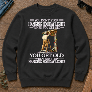 Old Man Don't Stop Hanging Holiday Lights - black - CS2D-Black