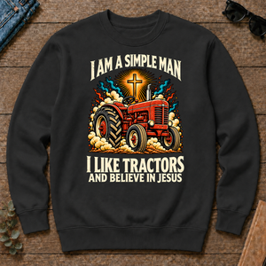 I Like Tractors & Believe In Jesus - black - CS2D-Black
