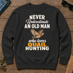 Never Underestimate An Old Man Who Loves Quail Hunting Retro - black - CS2D-Black