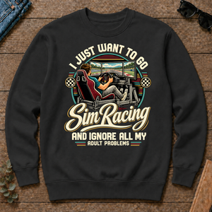 I Just Want To Go Sim Racing & Ignore All Adult Problems - black - CS2D-Black