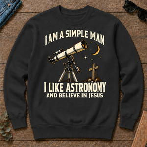 I Am Simple Man I Like Astronomy - black - CS2D-Black