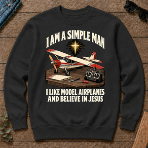 I Like Model Airplanes & Believe In Jesus - black - CS2D-Black