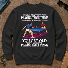 Old Man Don't Stop Table Tennis - black - CS2D-Black