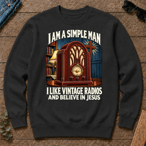 I Like Vintage Radios & Believe In Jesus - black - CS2D-Black