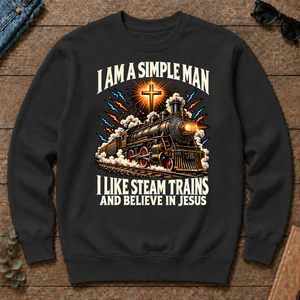 I Like Steam Trains & Believe In Jesus - black - CS2D-Black