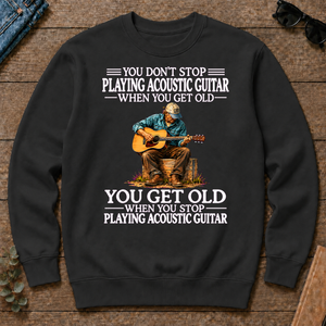 Old Man Don't Stop Playing Acoustic Guitar - black - CS2D-Black