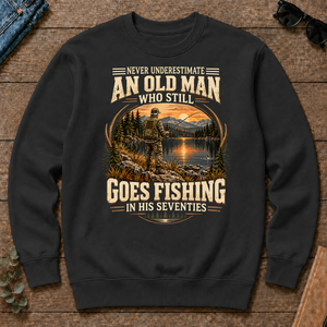 An Old Man Goes Fishing In 70s - black - CS2D-Black