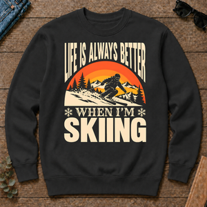 Vintage Life Is Always Better When I Am Skiing - black - CS2D-Black