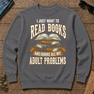 Vintage I Just Want To Read Books - charcoal - CS2D-Charcoal