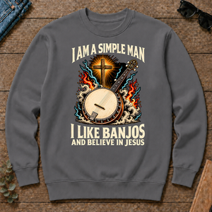 I Like Banjos & Believe In Jesus - charcoal - CS2D-Charcoal
