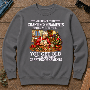 Old Woman Don't Stop Crafting Ornaments - charcoal - CS2D-Charcoal