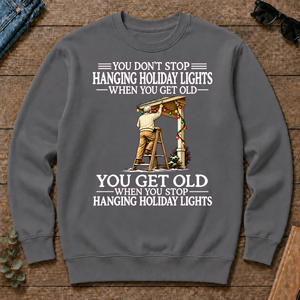 Old Man Don't Stop Hanging Holiday Lights - charcoal - CS2D-Charcoal