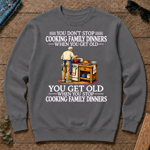 Old Man Don't Stop Cooking Family Dinner - charcoal - CS2D-Charcoal