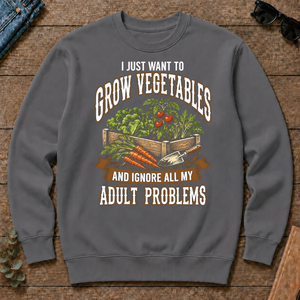 Vintage I Just Want To Grow Vegetables - charcoal - CS2D-Charcoal