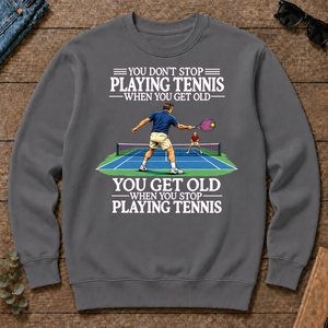 Old Man Don't Stop Tennis - charcoal - CS2D-Charcoal