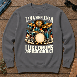 I Like Drums & Believe In Jesus - charcoal - CS2D-Charcoal