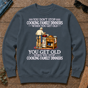 Old Man Don't Stop Cooking Family Dinner - dark-heather - CS2D-DarkHeather