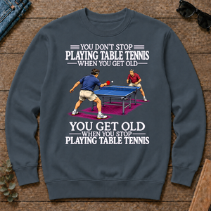 Old Man Don't Stop Table Tennis - dark-heather - CS2D-DarkHeather