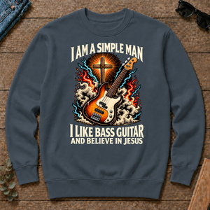 I Like Bass Guitar & Believe In Jesus - dark-heather - CS2D-DarkHeather