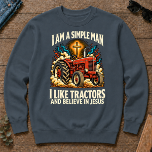 I Like Tractors & Believe In Jesus - dark-heather - CS2D-DarkHeather