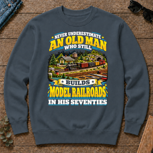 Yellow An Old Man Still Builds Model Railroads In His Seventies - dark-heather - CS2D-DarkHeather