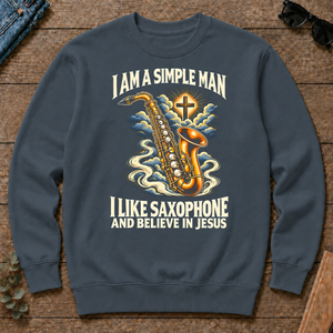 I Like Saxophone & Believe In Jesus - dark-heather - CS2D-DarkHeather