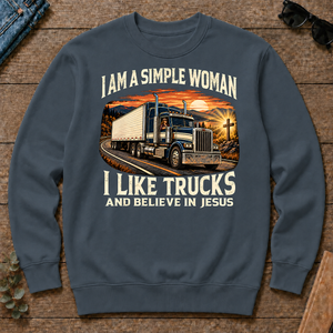I Am Simple Woman I Like Trucks - dark-heather - CS2D-DarkHeather