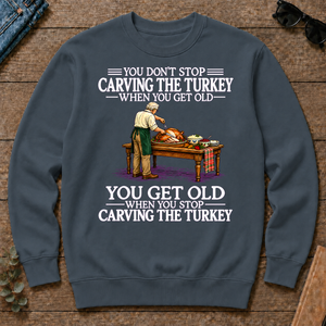 Old Man Don't Stop Carving the Turkey - dark-heather - CS2D-DarkHeather