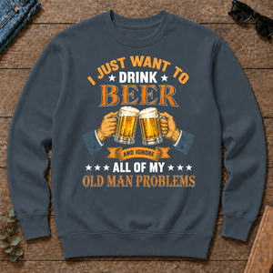 Vintage I Just Want To Drink Beer - dark-heather - CS2D-DarkHeather