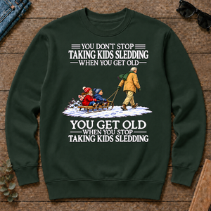 Old Man Don't Stop Taking Kids Sledding - forest-green - CS2D-ForestGreen