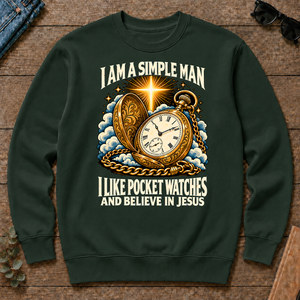 I Like Pocket Watches & Believe In Jesus - forest-green - CS2D-ForestGreen