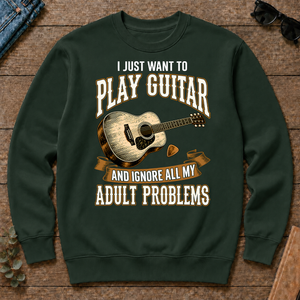 Vintage I Just Want To Play Guitar - forest-green - CS2D-ForestGreen